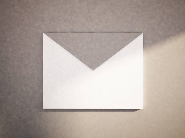 White and gray blank envelope, 3d - Fotoğraf, Görsel