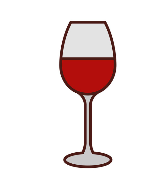 wino filiżanka napoju odizolowana ikona - Wektor, obraz