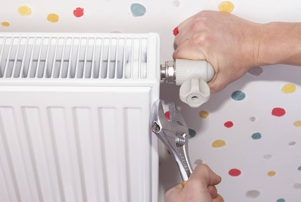 heating radiator installation - Photo, Image