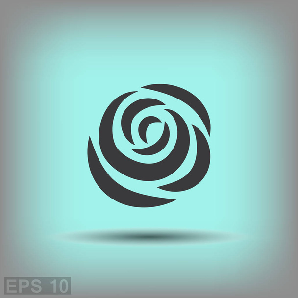 Pictograph of rose icon. - Vector, afbeelding