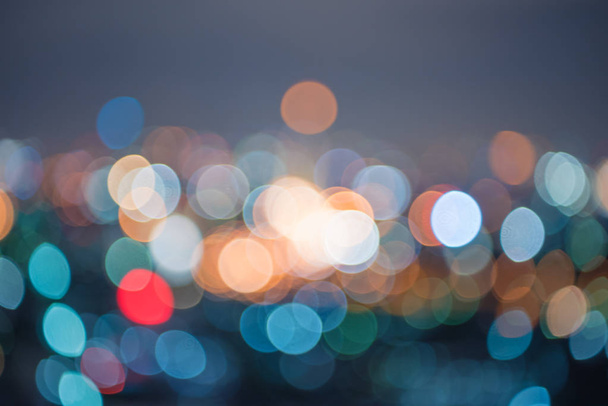 Abstract blur bokeh in night city background - Photo, Image