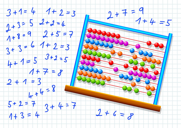 Abacus sobre papel cuadrado
 - Vector, Imagen