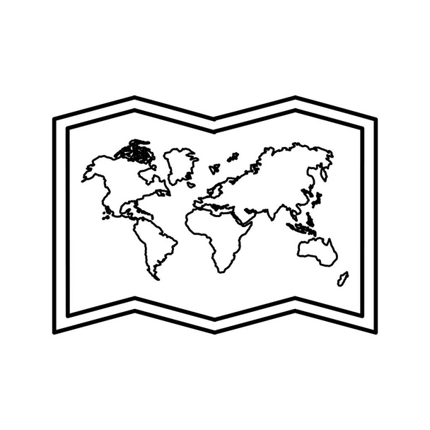 Значок географии на карте мира
 - Вектор,изображение