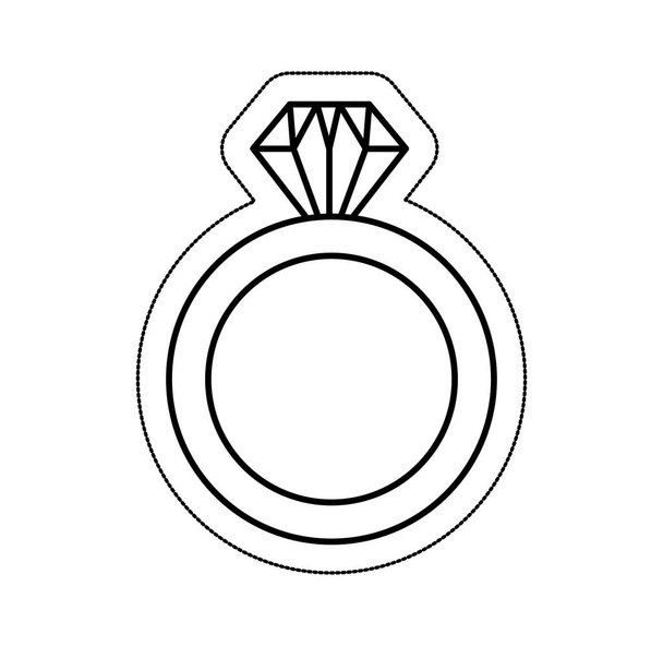 anillo de boda icono aislado
 - Vector, imagen