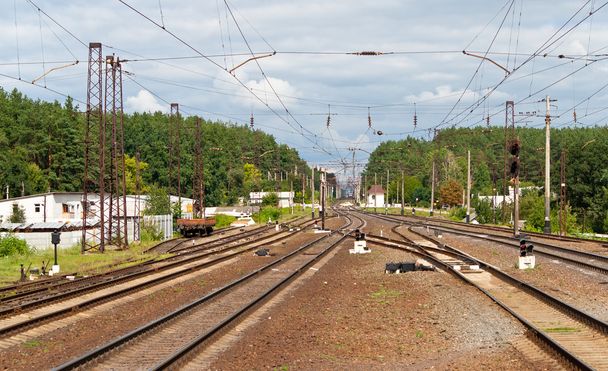 pohled na železniční stanice - Fotografie, Obrázek