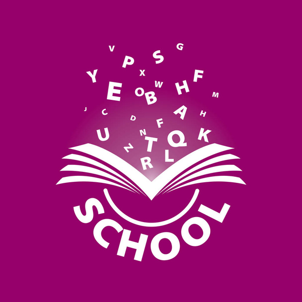 logotipo do vetor do livro voando letras
 - Vetor, Imagem