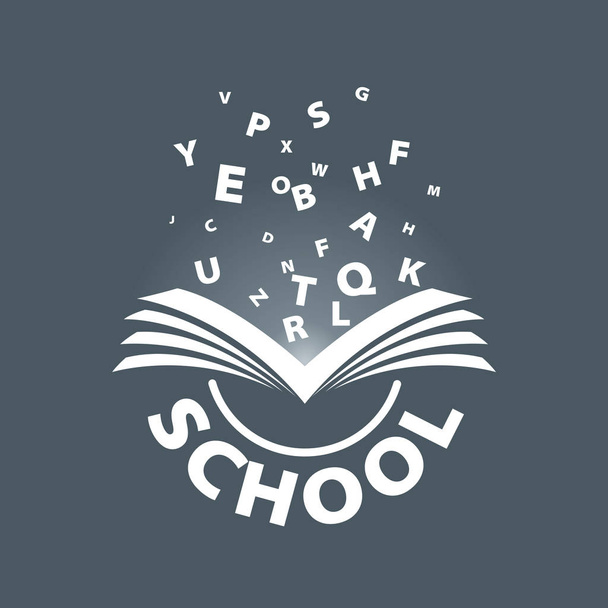 logo harfleri uçan kitap vektör - Vektör, Görsel