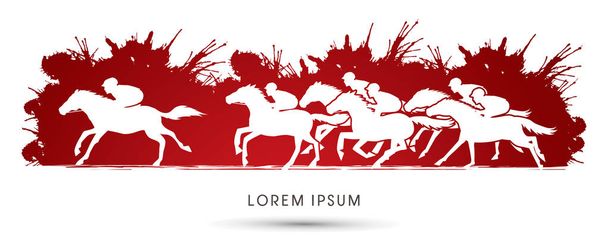 Horse racing ,Horse with jockey - Vektori, kuva