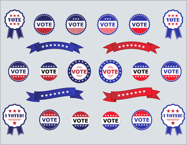 Voting Badges and Stickers for Elections - Vector, Image