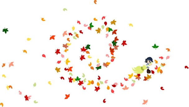 Tanzende Herbstblätter - Vektor, Bild