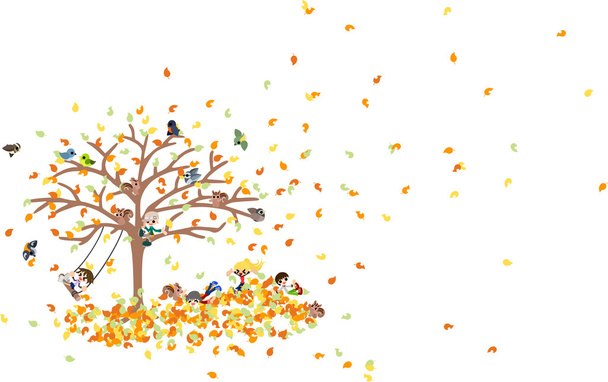 On the carpet of fallen leaves - Vector, Image
