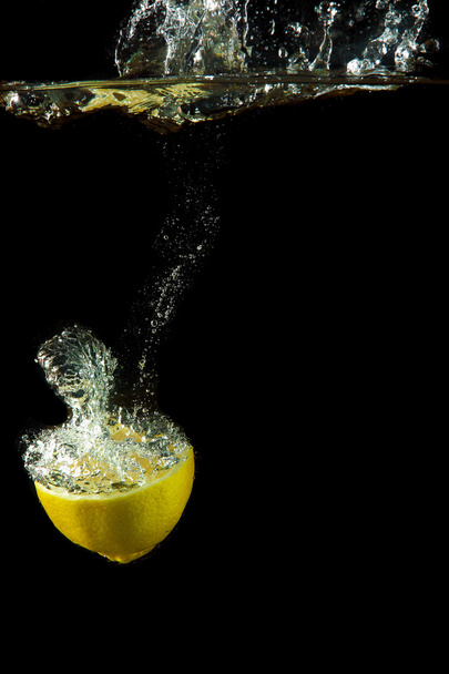 Fresh lemon under water - Fotó, kép