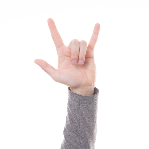 Mann Handzeichen isoliert - Foto, Bild