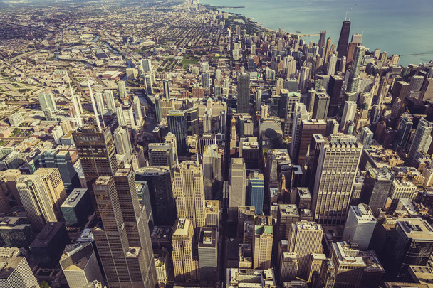 Чикаго Downtown хмарочосів повітряних високий кут зору - Фото, зображення