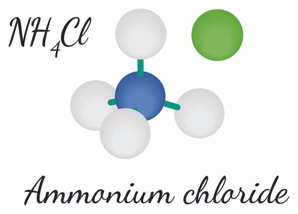 Cloruro de amonio NH4Cl molécula
 - Vector, Imagen