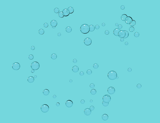 ilustración de burbujas de agua sobre fondo azul
 - Foto, Imagen