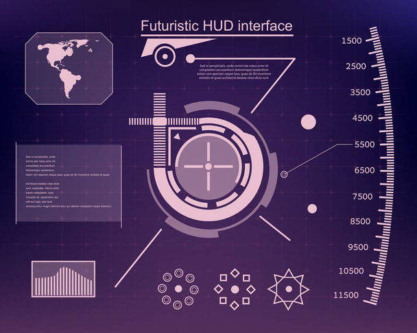 Abstract future, concept vector futuristic blue virtual graphic touch user interface HUD. For web, site, mobile applications isolated on black background, techno, online design, business, gui, ui. - Vektor, Bild