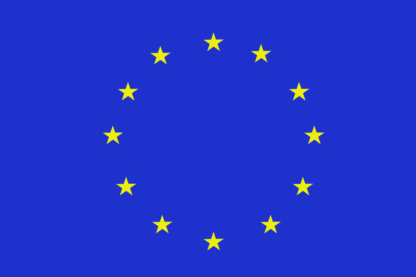 Europese Unie flag, 3d illustratie symbool van de Europese Unie nationale vlag - Foto, afbeelding