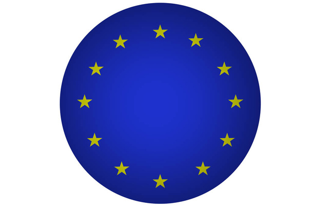 Europese Unie flag, 3d illustratie symbool van de Europese Unie nationale vlag - Foto, afbeelding