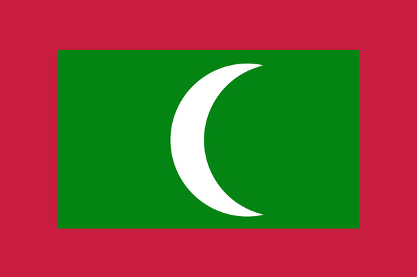 Maldív-szigetek lobogó, zászló eredeti és egyszerű 3d Maldív-szigetek - Fotó, kép