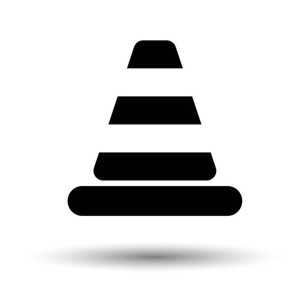 Icono de diseño plano de cono de tráfico
 - Vector, imagen