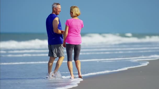coppia passeggiando sulla spiaggia - Filmati, video