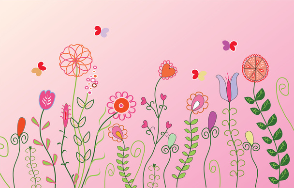 Florales rosafarbenes Banner - Vektor, Bild