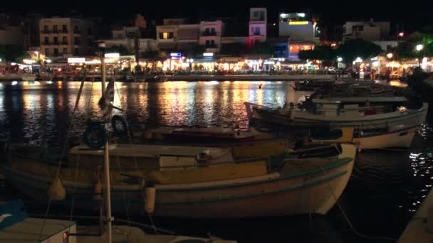 Lake voulismeni Nachtscène, agios nikolaos, Kreta - Video