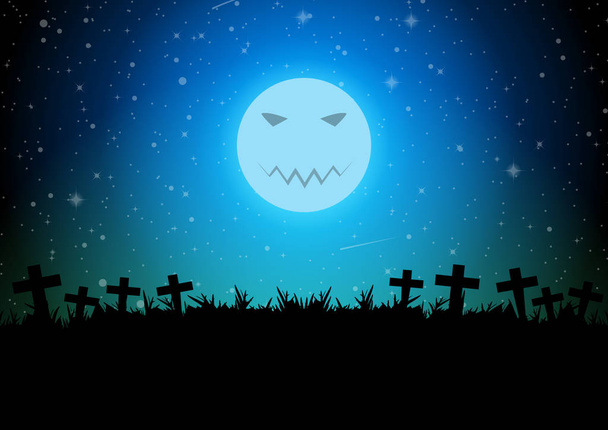 Векторная иллюстрация на кладбище Хэллоуина
 - Вектор,изображение