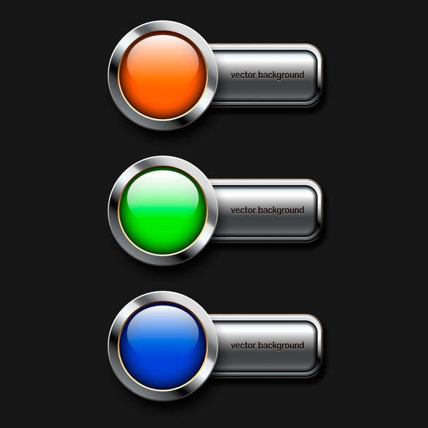 Three color buttons - Vector, Image