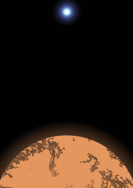 Sol e mars vector espaço fundo
 - Vetor, Imagem