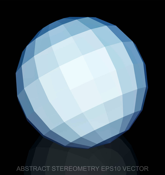Abstract stereometry: low poly White Sphere. EPS 10, vector. - Vektör, Görsel