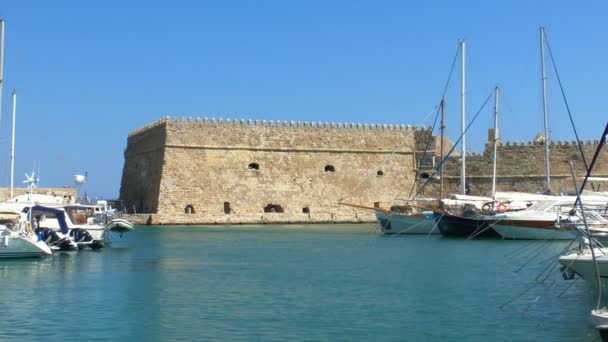 Venetian Fortress Koules and harbor, Heraklion, Crete - Záběry, video