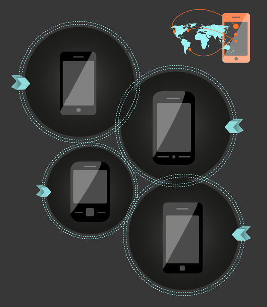 Mobile phone technology illustration - Διάνυσμα, εικόνα
