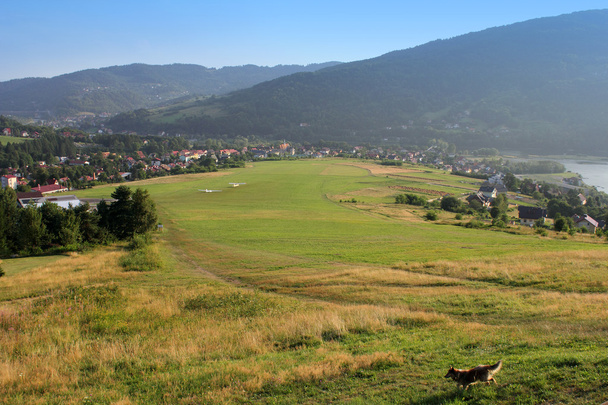 Mountain airport for gliders on the slope of Zar mountain, Polan - Photo, Image