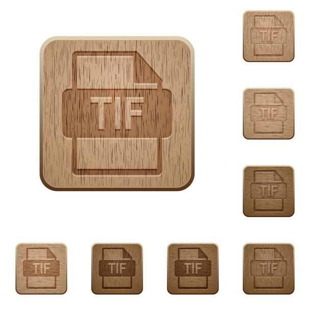 TIF file format wooden buttons - Vector, Image