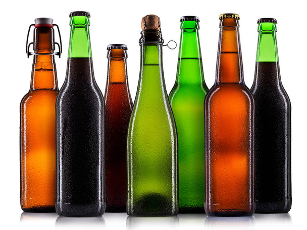 Set of beer bottles isolated - Φωτογραφία, εικόνα