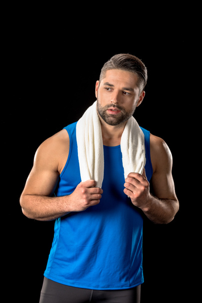 Sportsman with towel on neck - Foto, immagini