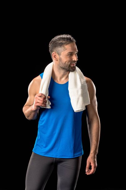 Sportsman with towel on neck - Photo, Image