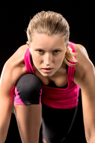 スポーツ ウエアで女性のジョガー - 写真・画像