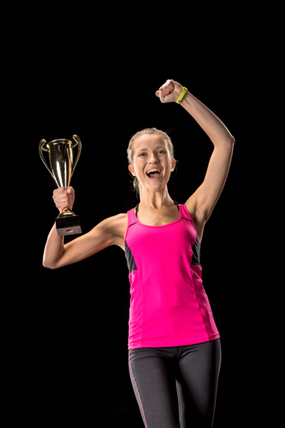 Sportswoman celebrating victory - Photo, Image
