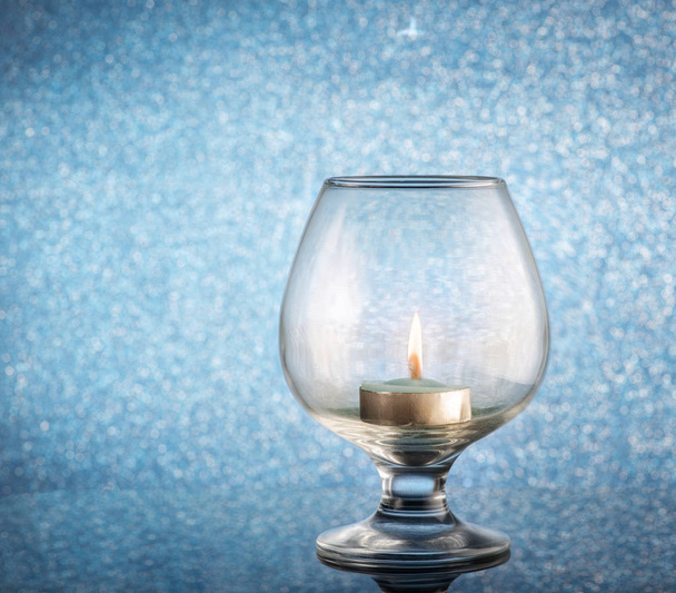 Рождественская свеча в стакане
 - Фото, изображение