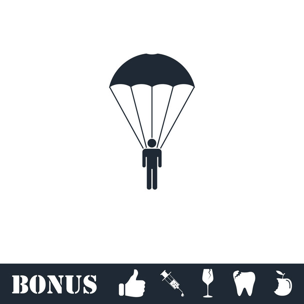 Icona paracadutista piatta
 - Vettoriali, immagini
