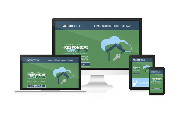 Responsive design and web devices. - Vector, Image