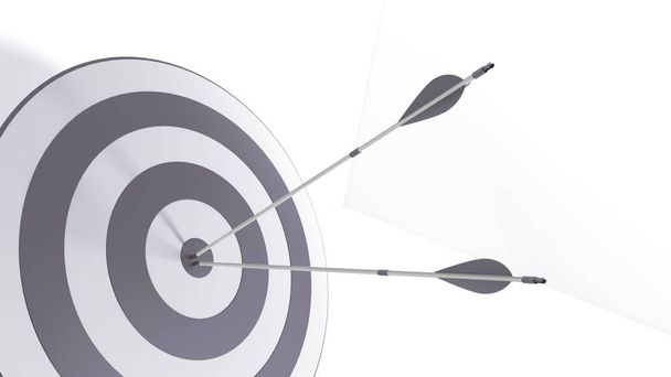 3d rendering arrows and bullseye - Photo, Image