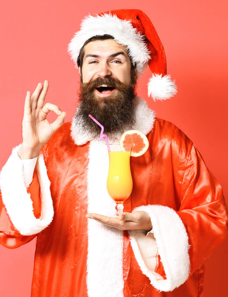 handsome bearded santa claus man - Photo, Image