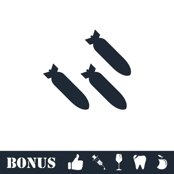 Bombardeo icono plano
 - Vector, imagen