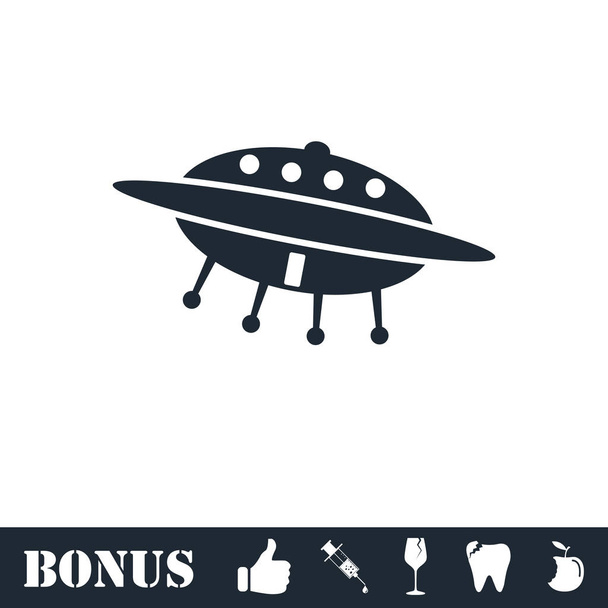 UFO icon flat - Vector, Image