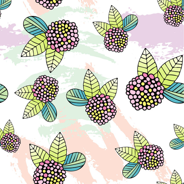 Hand drawn floral seamless pattern. - Vector, Image