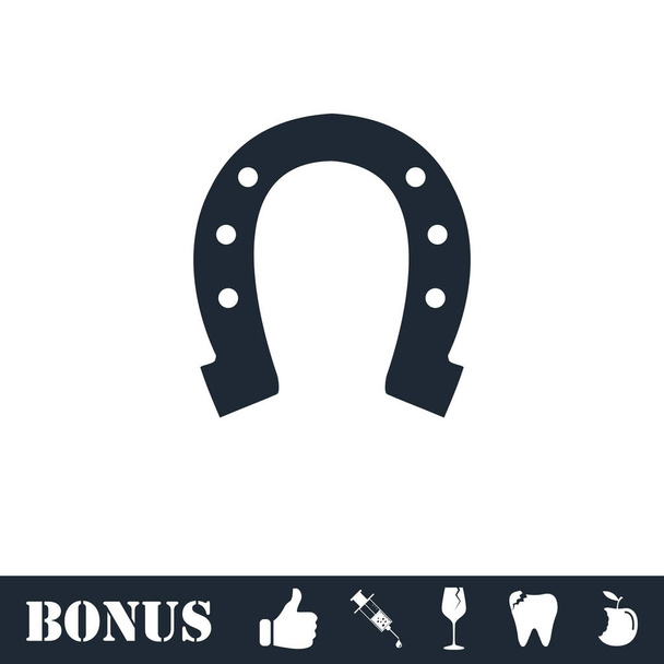 Horseshoe icon flat - Vector, Image